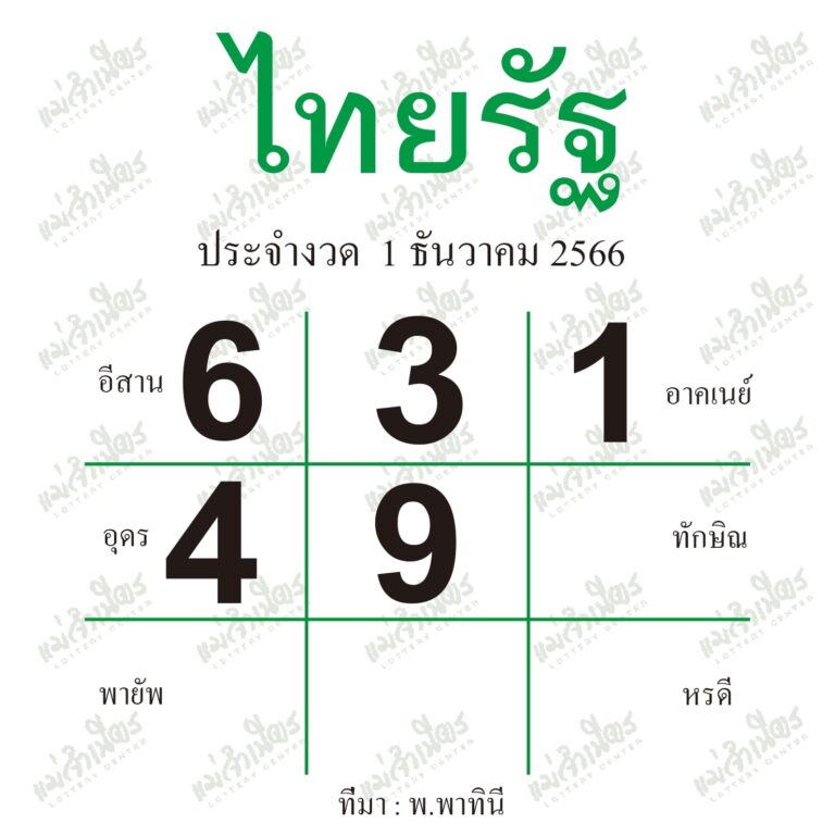 หวยไทยรัฐ 1 12 66