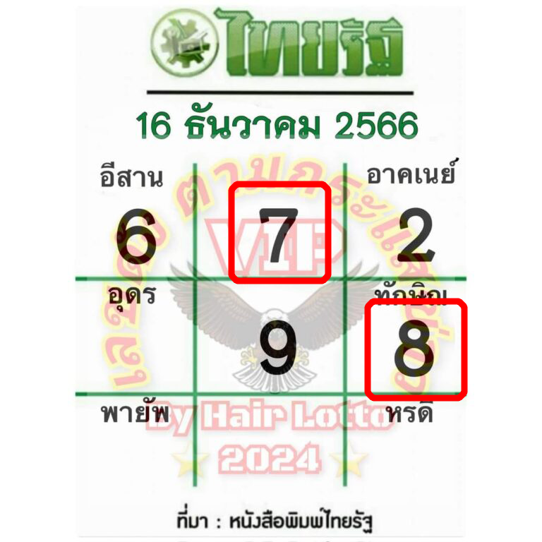 หวยไทยรัฐ 16 12 66